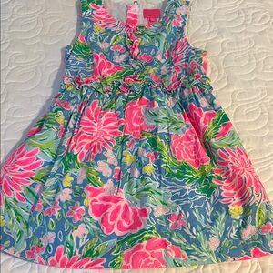 Lilly Pulitzer Kids Floral Dress in Blue and Pink size 7